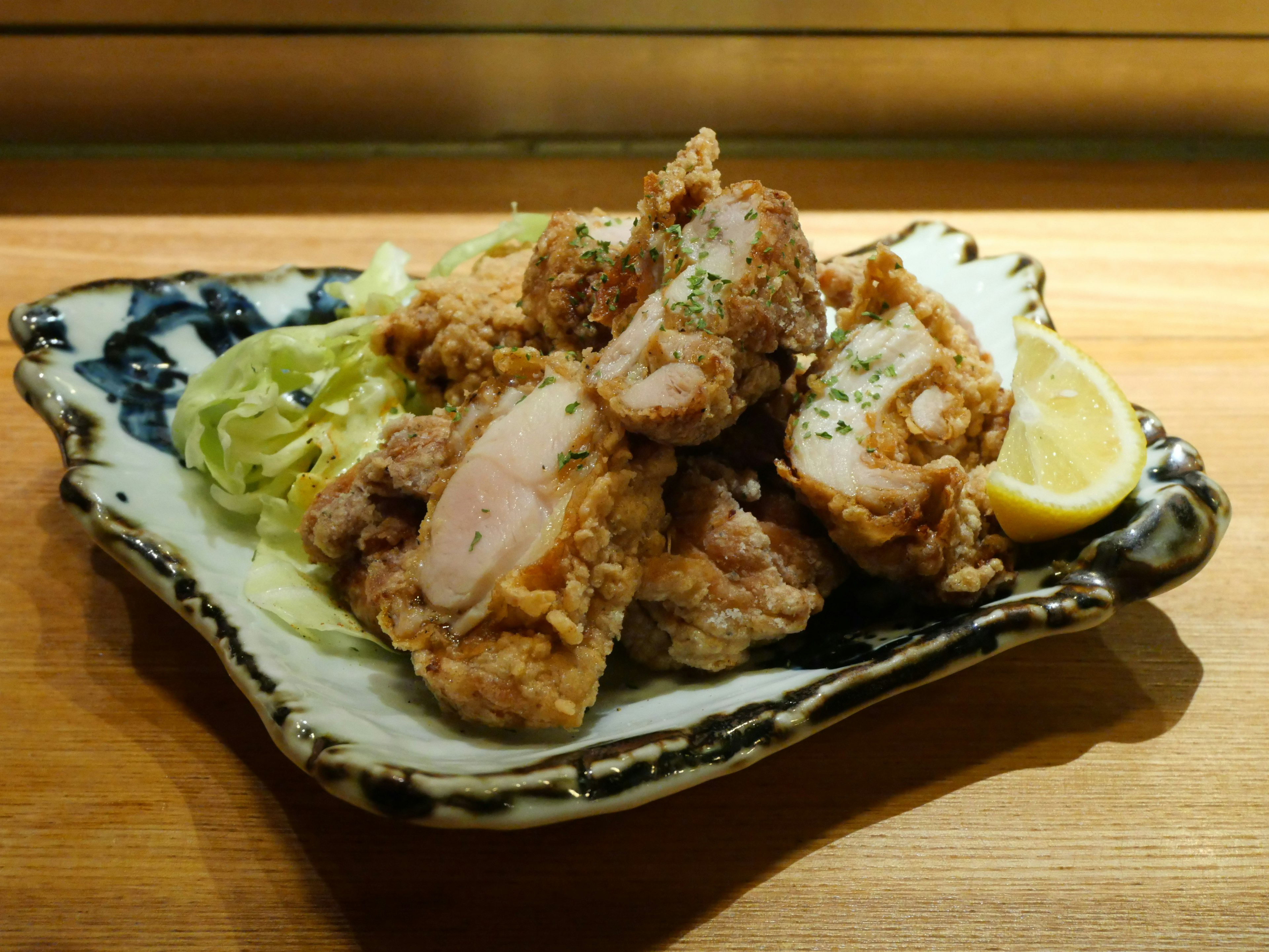Deep fried garlic spicy chicken karaage