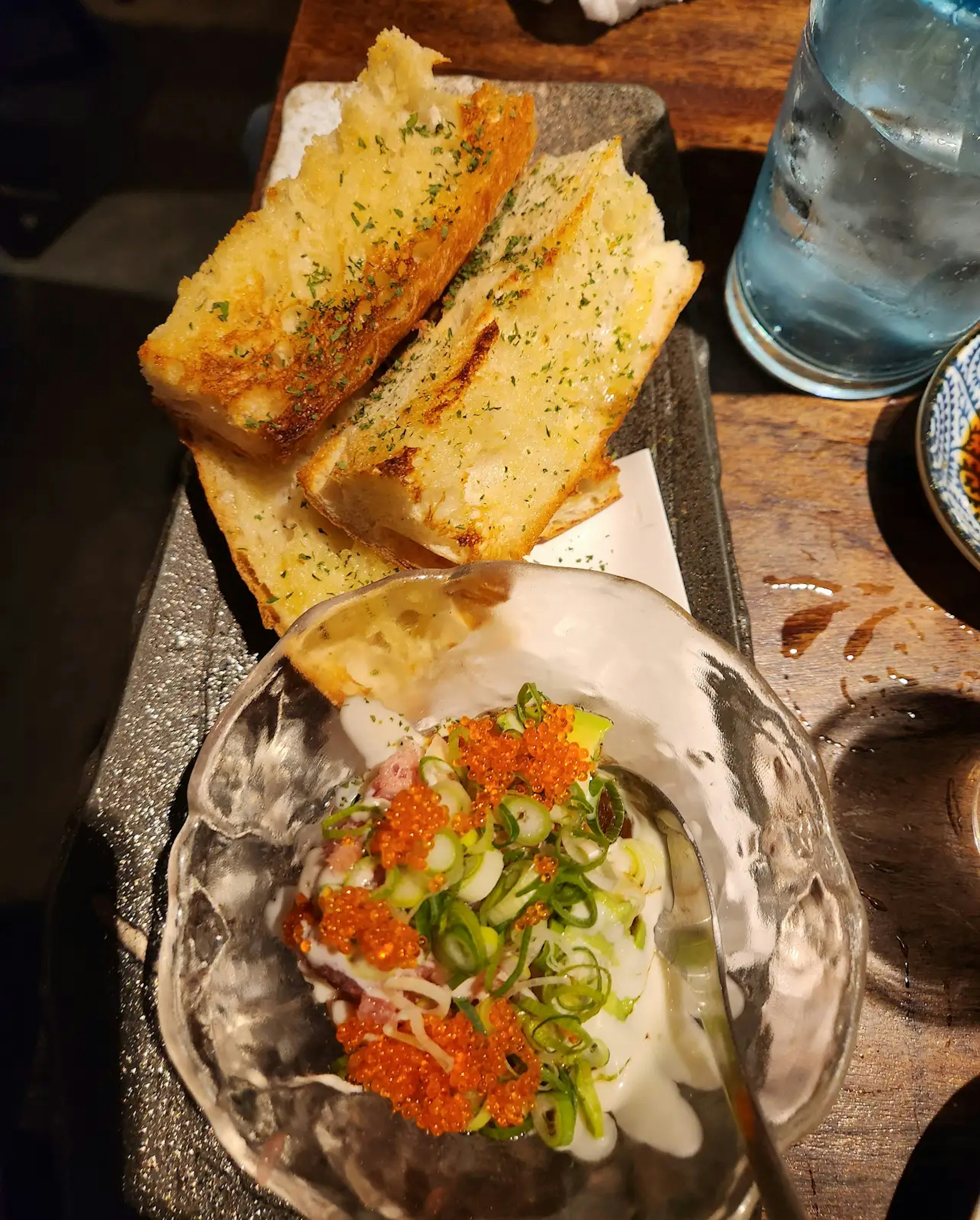 Tuna toro & avocado with Garlic toast