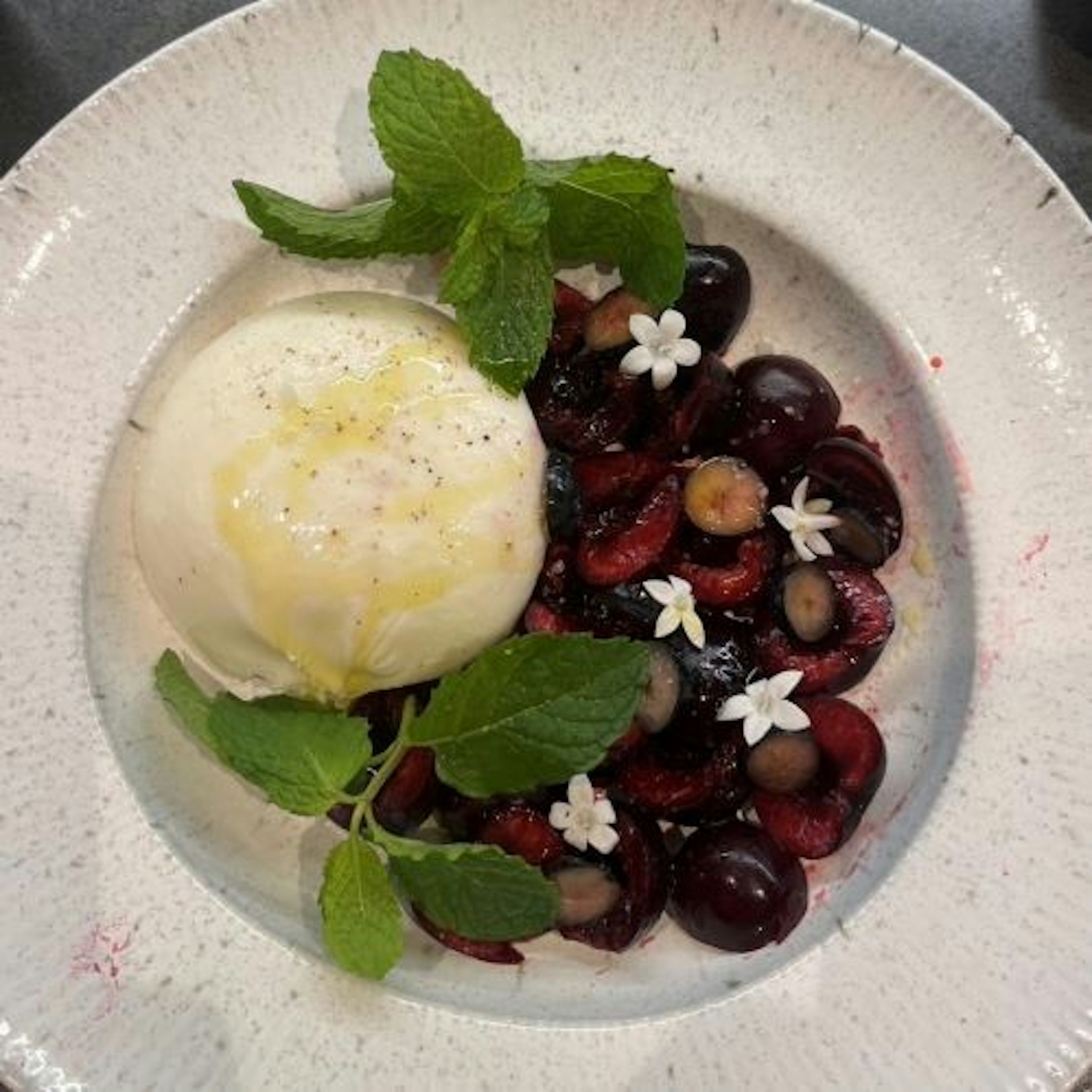 Seasonal Fruits &  Burrata Cheese Salad