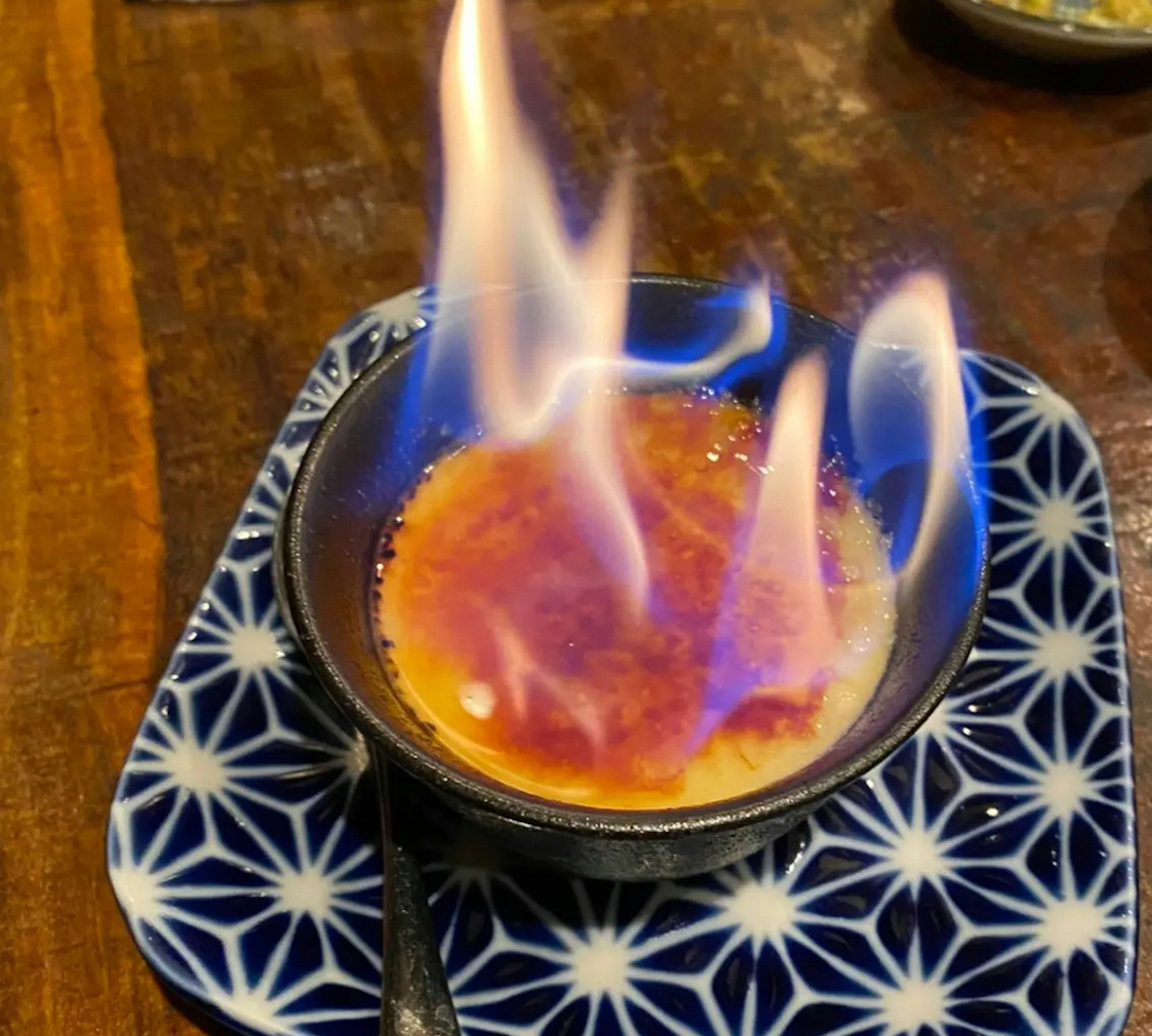 Go-one style flame pudding